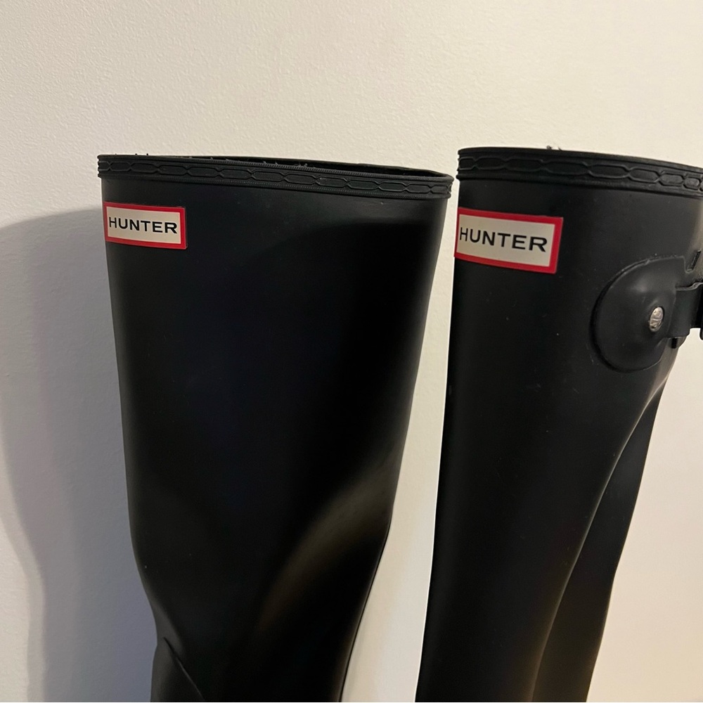 Hunter Women’s Original Tall Rain Boots Black Size 8 - Picture 4 of 13